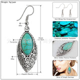 Bohemian Vintage Turquoise Leaf Earrings Accessory