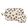 LEDAOU 2Pcs Travel Large Makeup Bag Cosmetic Bag Small Corduroy Makeup Pouch with Zipper Cute Travel Toiletry Essentials for Women Teen Girls