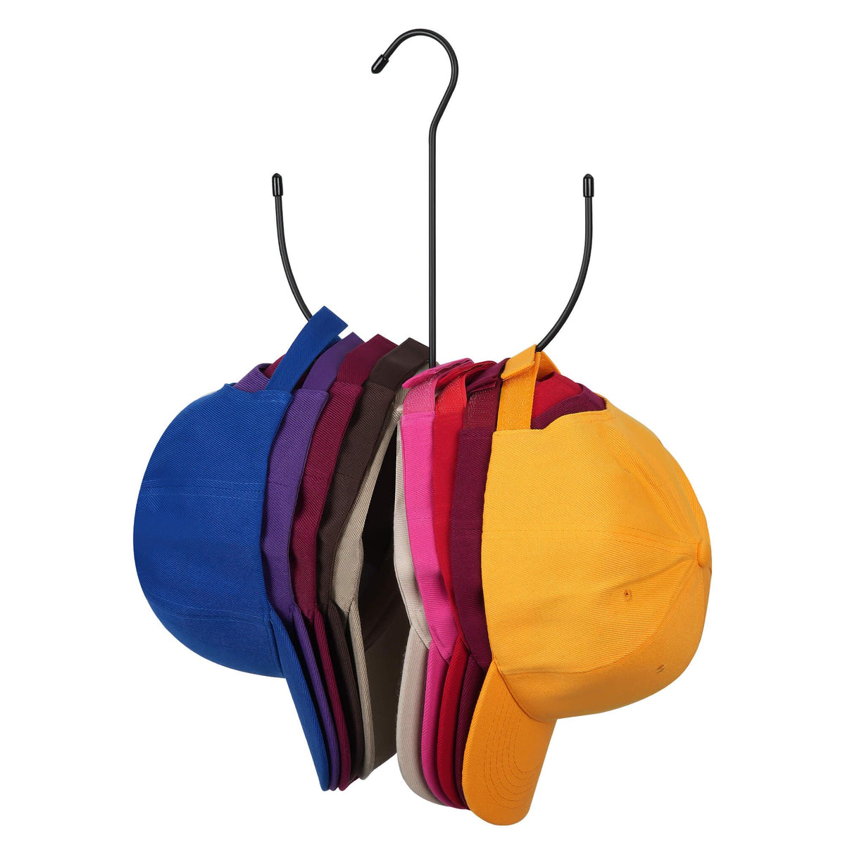 ZEDODIER Hat Hangers for Closet Metal Hat Organizer Hat Racks for 10 Baseball Caps Hat Holder Cap Storage Black