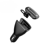 Dual USB Car Bluetooth Headset with Ear Hooks