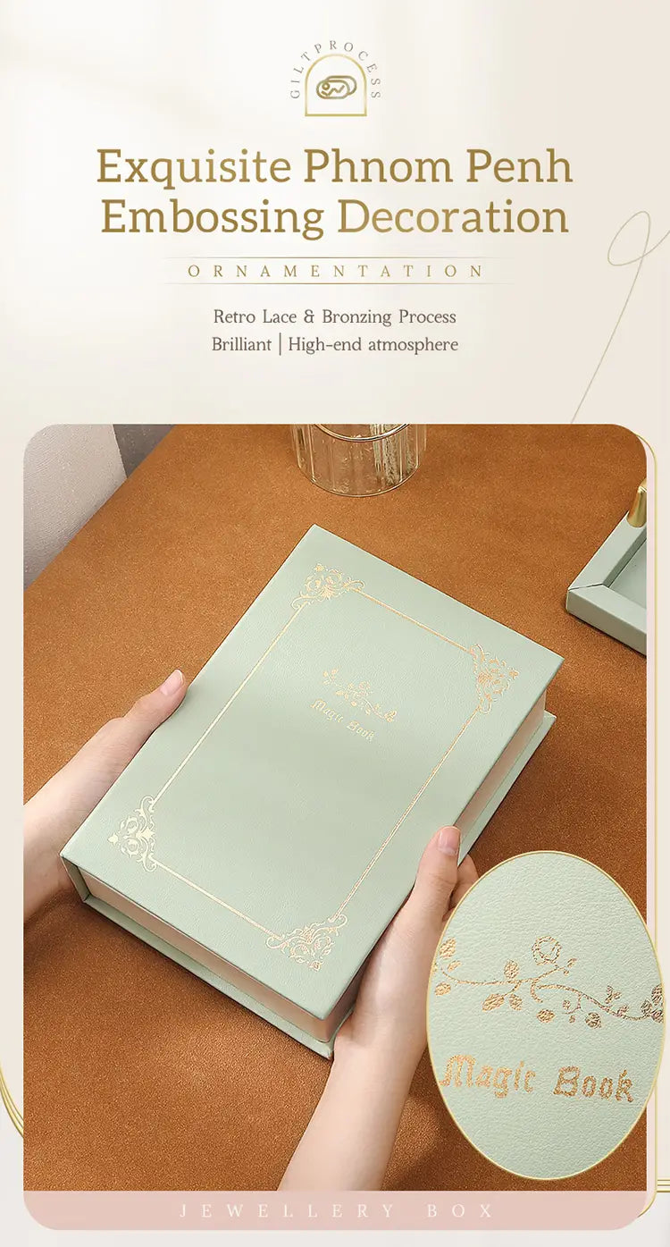 Stylish Diary Jewelry Box - Magnetic Organizer for Accessories