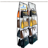 zebricolo purse organizer 2Pack purse organizer for closetNEW improved Larger purse storage Heavy Duty Hookshandbag organizer Space-Saving Design closet organizer Visibility White/Black