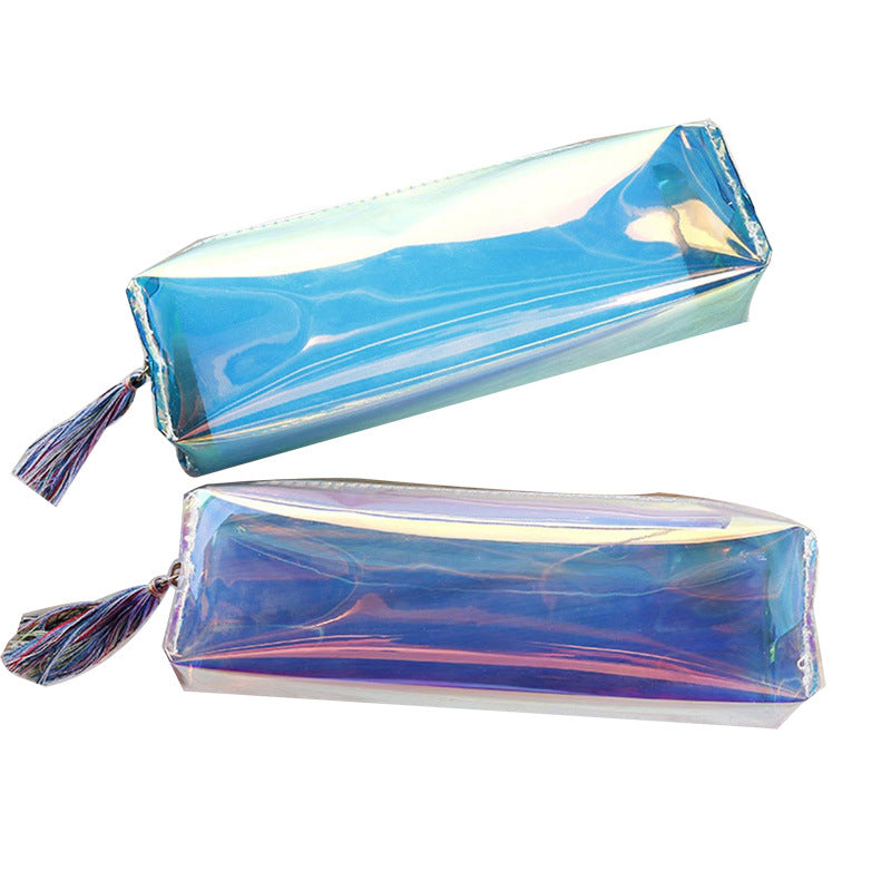 Laser Transparent Color Pencil Case, Korean Style Stationery