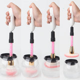 Makeup Brush Cleaning Set, White, Rotating Cleaner