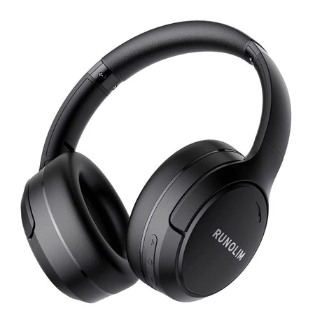 RUNOLIM Hybrid Active Noise Cancelling Headphones Wireless Over Ear Bluetooth Headphones with Microphone 70H Playtime Foldable Headphones with HiFi Audio Deep Bass for Home Travel Office