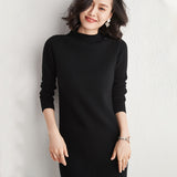 Knee-Length Fitted Cashmere Sweater Dress for Women