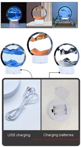 3D Moving Sand Art Lamp for Home Decoration (1pc)