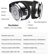 Bluetooth Headphones, Stereo Over-Ear Headset