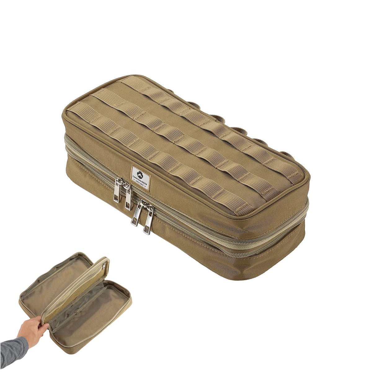 CAMPINGMOON Storage Box for Camping Outdoor Hammer Lantern Coyote BG-30