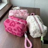 Jacquard Plush Large Capacity Cosmetic Bag
