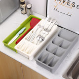 Retractable Knife and Fork Storage Box with Compartments