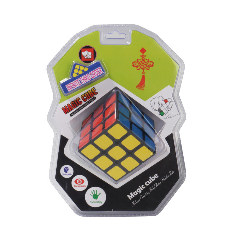Puzzle Toy for Adults and Kids - 3x3 Black Sticker Cube