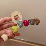 Retro Colorful Geometric Hair Claw Clip Accessories