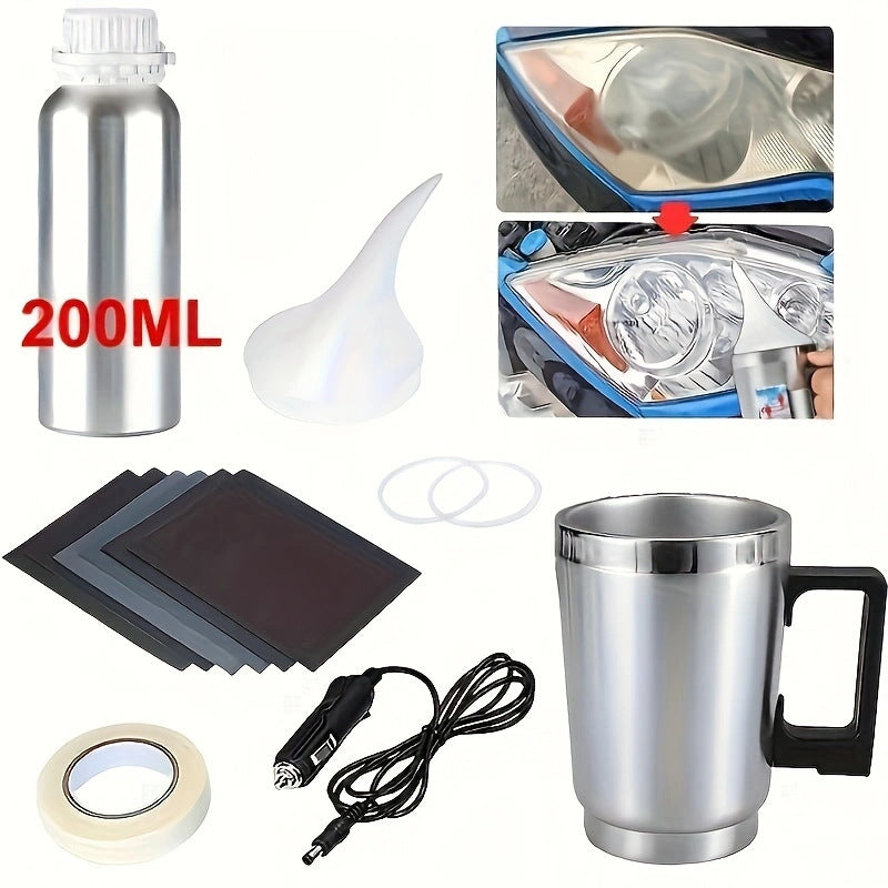 Car Headlight Restoration Coating Tool Set with 200ml Cup