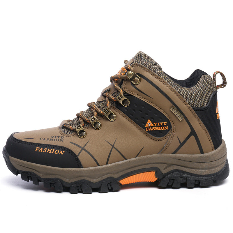 Men's High-Top Anti-Slip Hiking Shoes for Outdoors