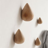 Cute Beech Wood Water Drop Hook for Home Storage