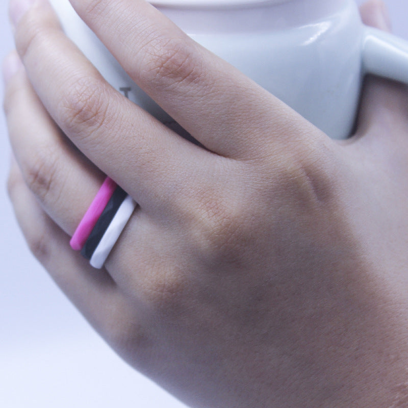 Geometric 3mm Silicone Ring for Outdoor Sports