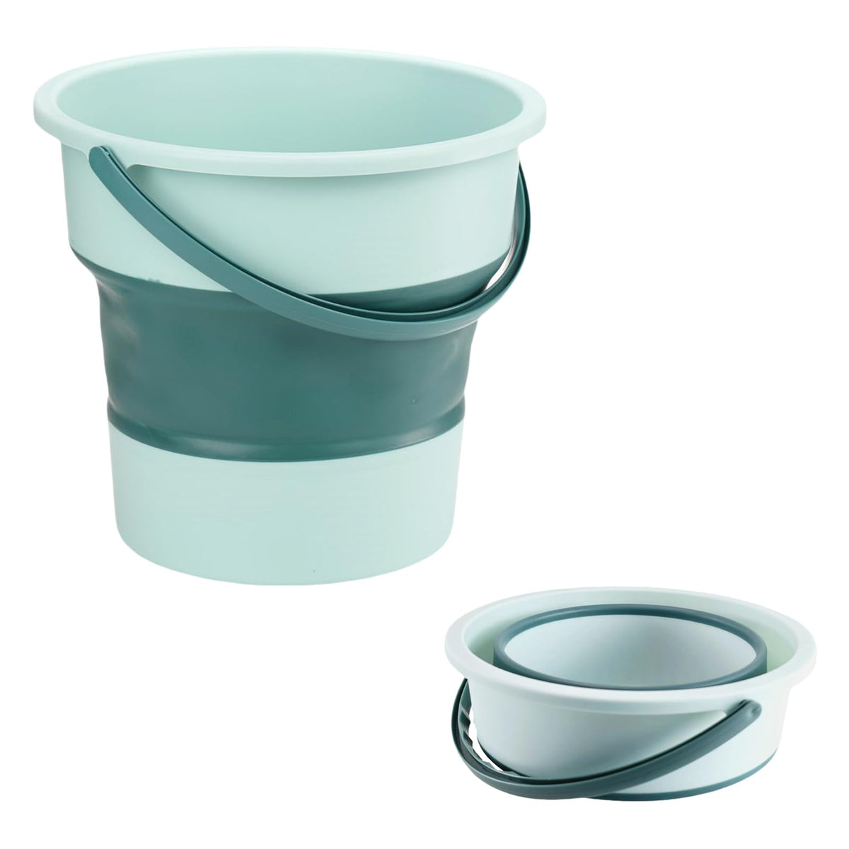 Small Collapsible Bucket 1.3 Gallon (5L) Used for House Cleaning Bucket Camping Bucket Car wash Bucket Ice Bucketetc Multiuse Water Bucket - Lightweight and Portable (Light Green)