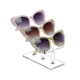 MOOCA 3 Tier Acrylic Eyewear Display Stand Sunglasses Rack Holder Sunglasses Stand Eyewear Organizer for Eyeglasses 5 in H