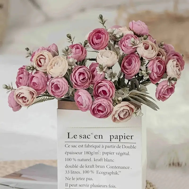 18pcs Artificial Rose Flowers for Home and Wedding Decor