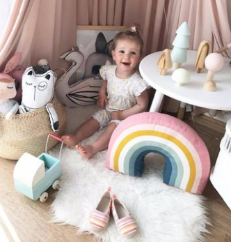 Sweet Rainbow Plush Pillow for Home Decor and Toys