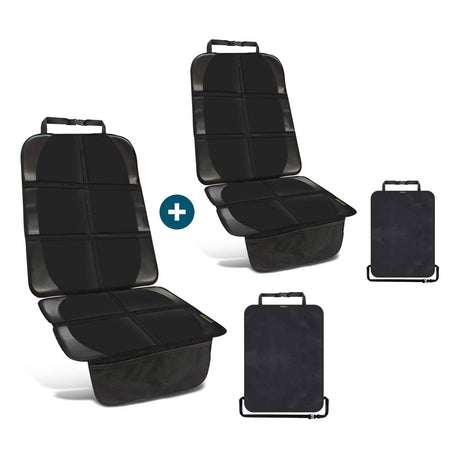 smartpeas Car Seat Protector for Children - Children Seat Pad - Black - Non-Slip Easy to Clean and Safe – Suitable for Isofix + Free: Foot Protector Car Seat Protector in Universal Fit