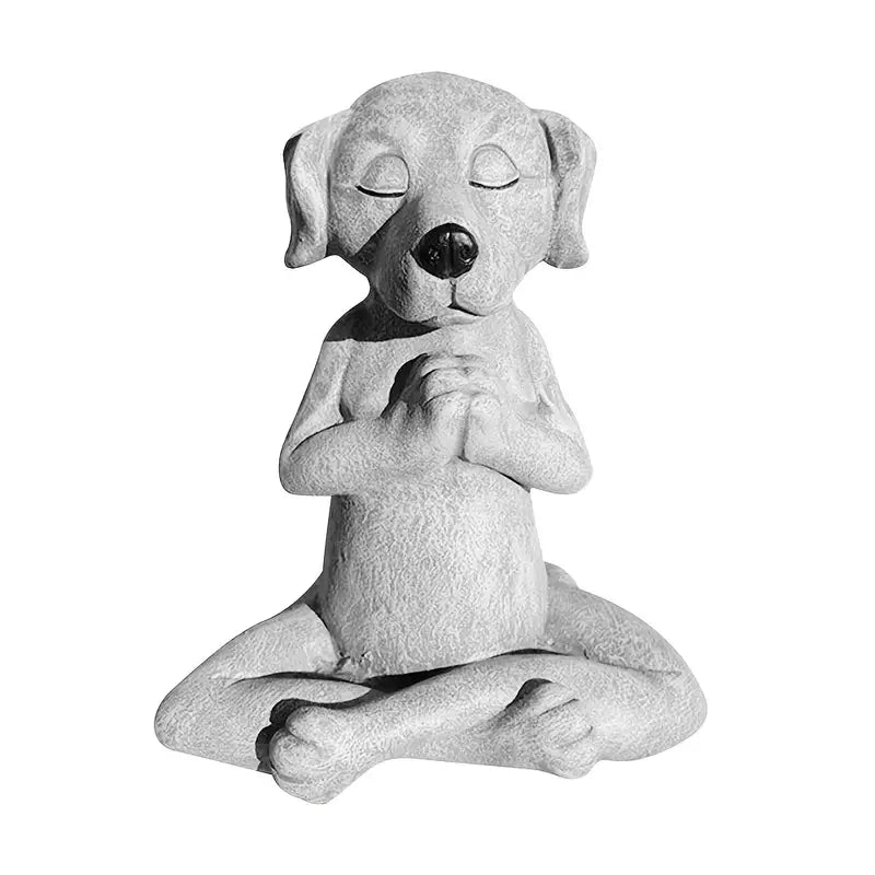 Meditation Yoga Dog Statue for Home and Garden Decor
