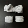 3pcs Cute Microfiber Bow-Knot Headband & Wristband Set