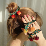 Jelly Cherry Scrunchie Hair Accessories with Streamers