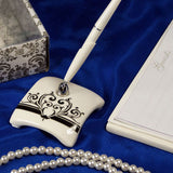 Ceramic Pen Holder with Sign Pen for Desk Setup