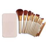 Iron Box Set, 12-Piece Gold Makeup Brush Kit