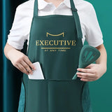 Waterproof Polyester Kitchen Apron for Home Use (28.35"x26.77")