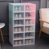 Stackable Transparent Plastic Shoe Storage Organizer Box