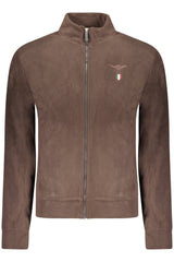 MILITARY ACADEMY MEN'S BROWN ZIP-UP SWEATSHIRT