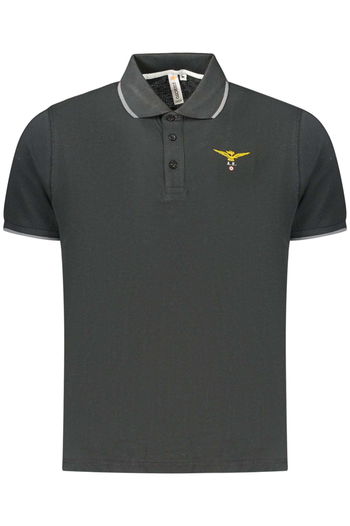 MILITARY ACADEMY MEN'S BLACK SHORT-SLEEVE POLO SHIRT