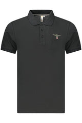 MILITARY ACADEMY MEN'S BLACK SHORT-SLEEVE POLO SHIRT