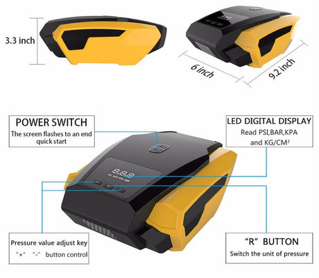 Electric Car Air Pump Inflator Tool