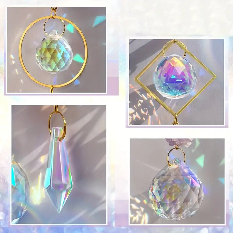 Crystal Moon Sun Prism Suncatcher for Home Decor