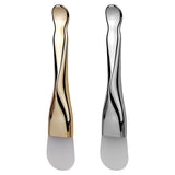 Silicone Face Mask Applicator 2 Packs Dual End Exfoliating Silicone Face Scrubber Soft Makeup Beauty Brush Tools for Clay Cream Gel and Mud Facial Masks (Gold&Silver)