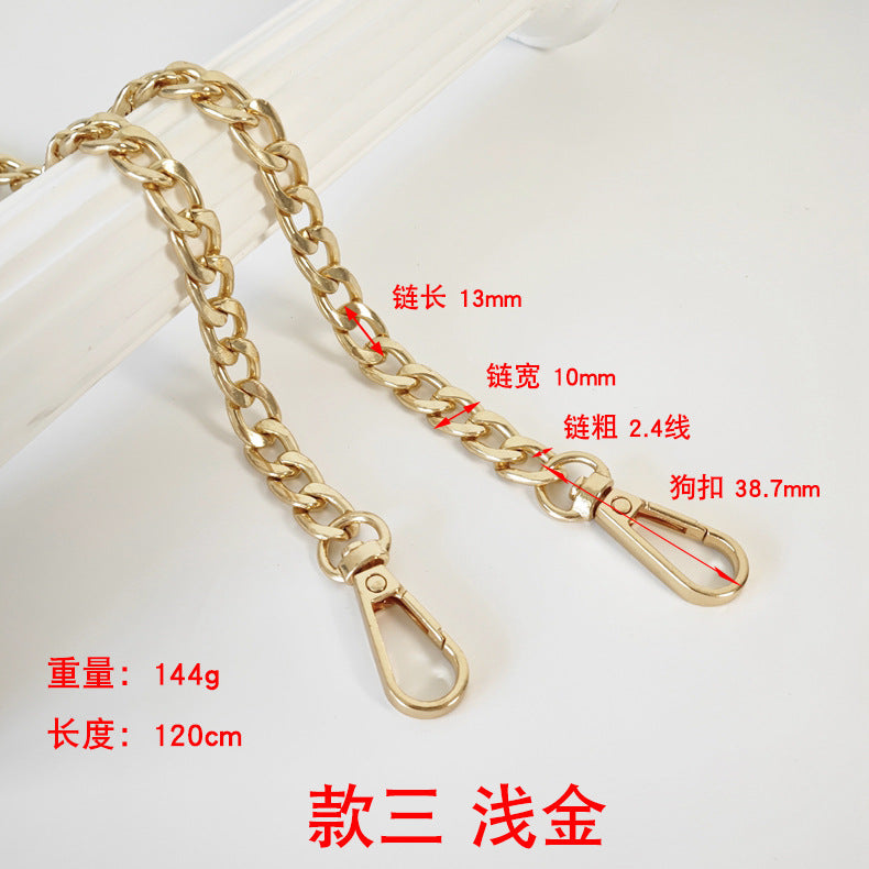 Metal Bag Chain with Woven Shoulder Strap