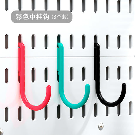 Wall-Mounted Storage Rack with Hooks for Home Use