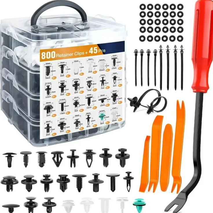 800PCS Car Bumper Repair Kit Boxed Universal Button