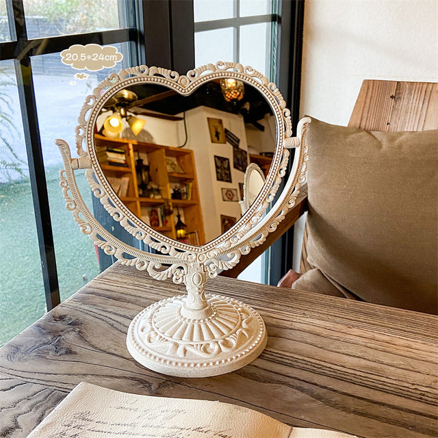 European Retro Double-Sided Desktop Makeup Mirror