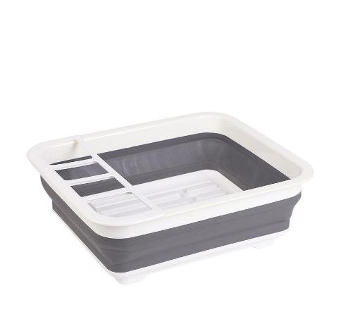 Folding Kitchen Drain Rack and Utensil Organizer