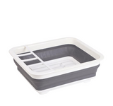 Folding Kitchen Drain Rack and Utensil Organizer