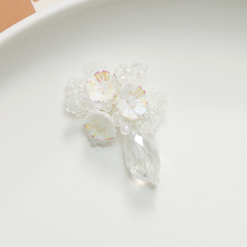 Crystal Water Drop Flower Beaded Hair Clip Accessories