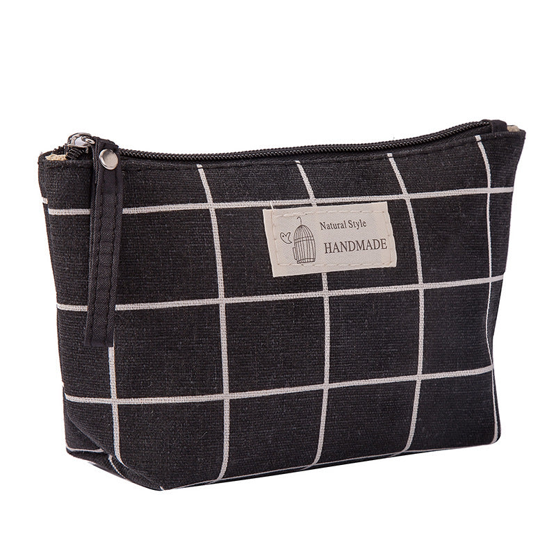 Portable Canvas Cosmetic Bag for Women - Makeup & Toiletries