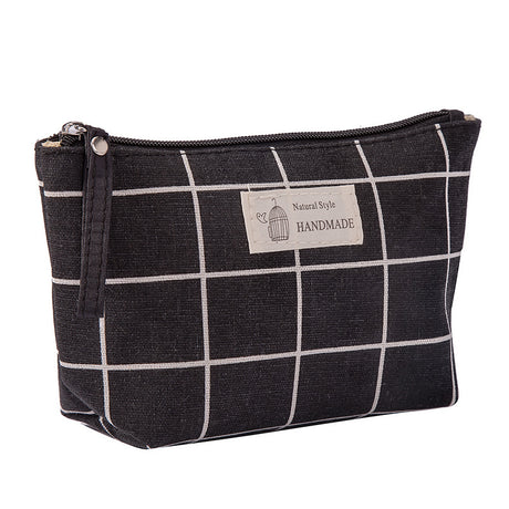 Portable Canvas Cosmetic Bag for Women - Makeup & Toiletries