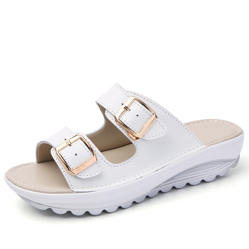 Genuine Leather Thick-Soled Outdoor Sandals