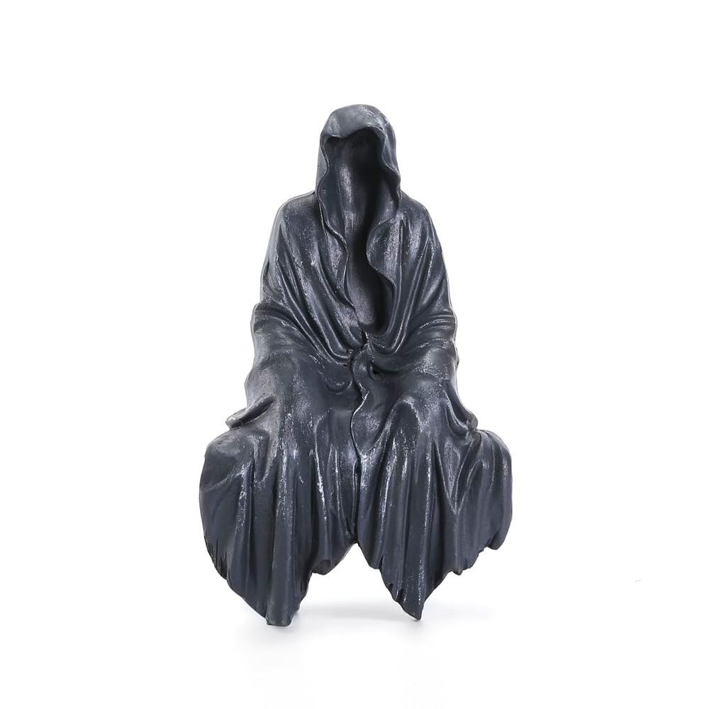 Joogour Tabletop Gothic Decor Mysterious Grim Reaper Statue - Gothic Spooky Decor for Garden or Bookshelf - 5.9 inch Resin Figurine - Goth Bookshelf Decor.